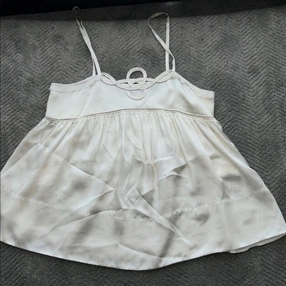 See by Chloé 100% Silk Babydoll Cami Top | Size 2 | Cream Ecru | EUC - Picture 6 of 10
